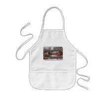 Barn - Winter in the Country aprons by suburbanscenes Barn - Winter in the Country aprons