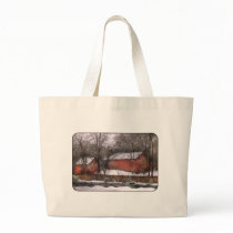 Barn - Winter in the Country bags by suburbanscenes Barn - Winter in the Country bags