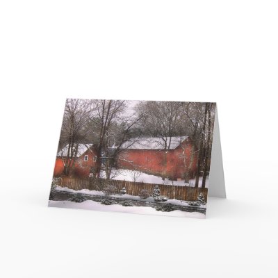 Barn - Winter in the Country Card by suburbanscenes