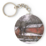 Barn - Winter in the Country Key Chain
