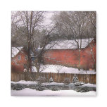 Barn - Winter in the Country Fridge Magnet
