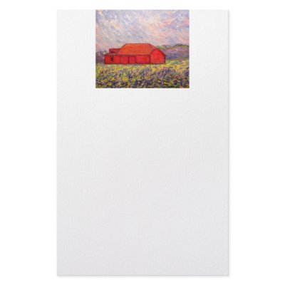barn with irises customized stationery by folkrockartist
