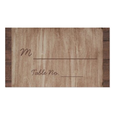 Barn Wood and Birch Country Wedding Place Cards Business Cards