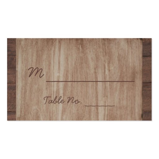 Barn Wood and Birch Country Wedding Place Cards Business Cards (front side)