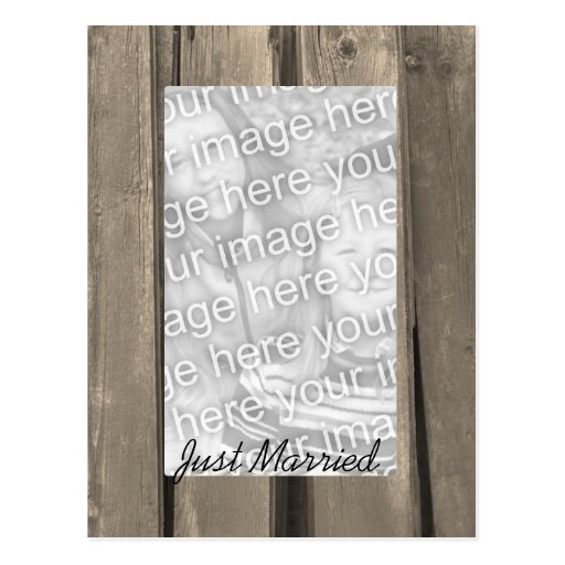 Barn Wood Country Wedding Photo Postcard