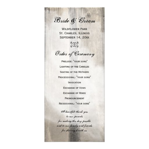 What Is A Wedding Program Card