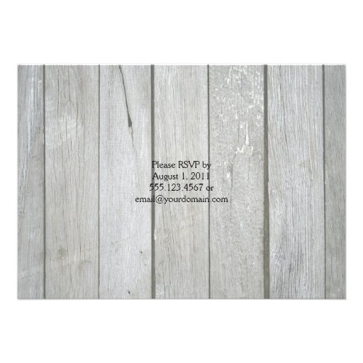 Barn Wood Pink Heart Photo After Wedding Custom Invitation