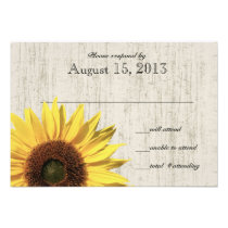 Barn Wood Sunflower Response invitations