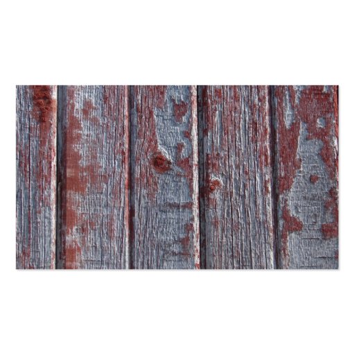 Barn Wood With Red Peeling Paint Business Card Template (back side)