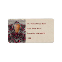 Barnboards Rusted Heart Custom Address Label