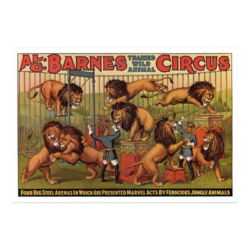Barnes Circus Advertising Poster From the 1920's print