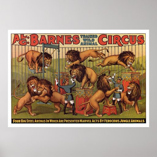 Barnes Circus Advertising Poster From the 1920's