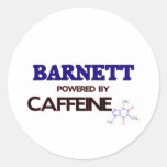 Barnett powered by caffeine round sticker