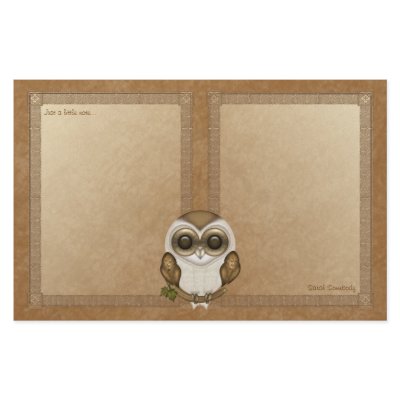 Barney The Barn Owl Notepaper Customized Stationery by WriteStuff