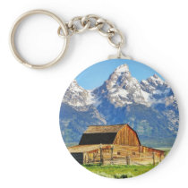 Barns Grand Tetons Mountains Keychains