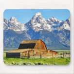 Barns Grand Tetons Mountains Mouse Pads