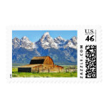 Barns Grand Tetons Mountains Postage