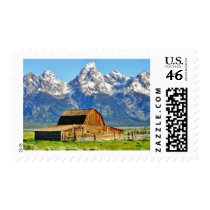 Barns Grand Tetons Mountains Postage