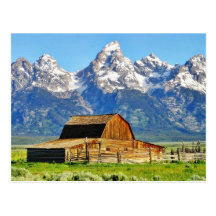 Barns Grand Tetons Mountains Postcards