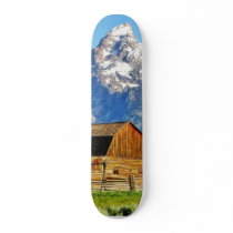 Barns Grand Tetons Mountains Custom Skate Board