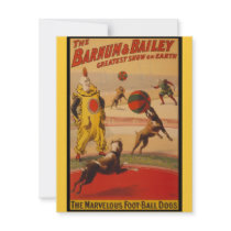 Barnum & Bailey Circus Foot-Ball Dogs invitations by MyOtherPlanet Barnum & Bailey Circus Foot-Ball Dogs invitations