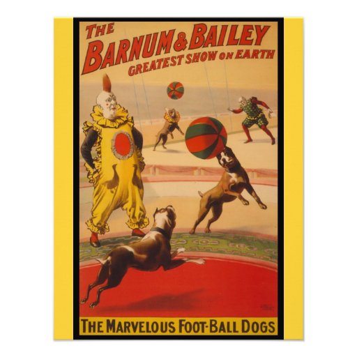 Barnum & Bailey Circus Foot-Ball Dogs Personalized Announcement