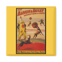 Barnum & Bailey Circus Foot-Ball Dogs Refrigerator Magnet