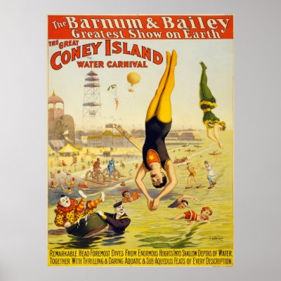 Barnum & Bailey Coney Island Water Carnival Print by MyOtherPlanet