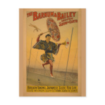 Barnum & Bailey Slide for Life Circus Poster Post Card