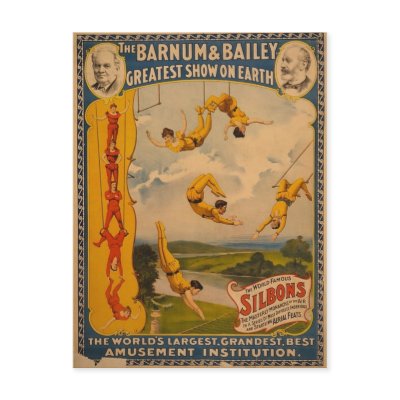 Barnum & Bailey / Trapeze Artists Post Card by CircusArt