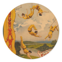 Barnum & Bailey / Trapeze Artists Round Stickers