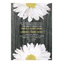 Barnwood and Daisy Wedding Invitation