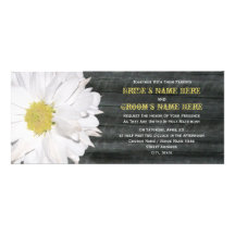 Barnwood and Daisy Wedding Invitation