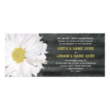 Barnwood and Daisy Wedding Invitation