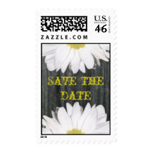 Barnwood & Daisy Save the Date Postage Stamp