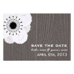 Barnwood Inspired French Anemone Save The Date Custom Invites