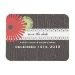 Barnwood & Lace Inspired Green Red Save The Date Flexible Magnets