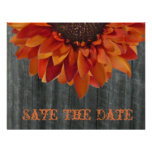 Barnwood & Sunflower Fall Wedding Save The Date Custom Announcement