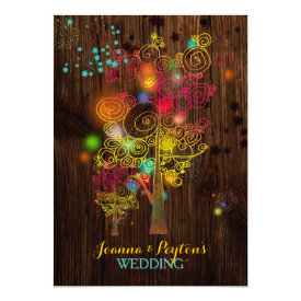 Barnwood Trees Hipster Country Wedding Invitations 5