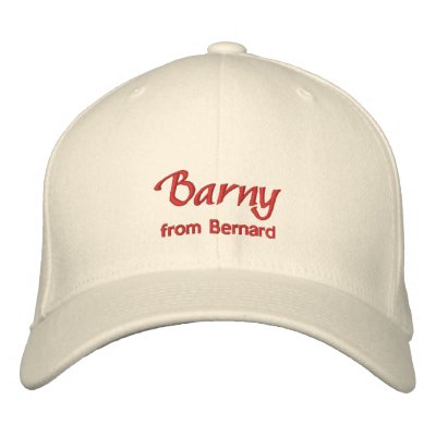 Barny Name Cap / Hat Embroidered Baseball Caps by toppings