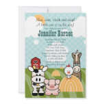 Barnyard Animal Baby Shower Invitations