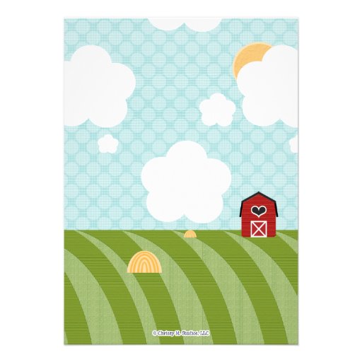 Barnyard Animal Baby Shower Invitations