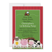 Barnyard Animal Fun Birthday Party Announcement