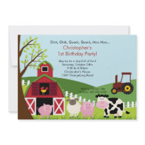 Barnyard Animal Fun Birthday Party Personalized Invites