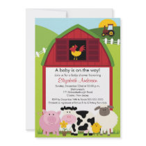 Barnyard Animals Baby Shower Invitation