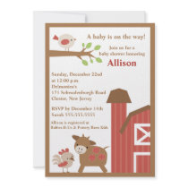 Barnyard Animals Baby Shower Invitation