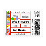 Barnyard Animals Birthday Custom Postage Stamps