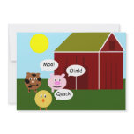 Barnyard Animals Kids Birthday Party Invitations
