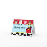 Barnyard Animals Thank you note cards birthday