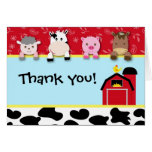 Barnyard Animals Thank you note cards birthday